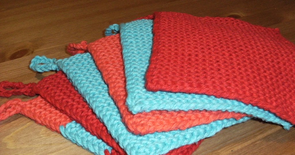 Happy at Home Knitting Easy Potholder Pattern